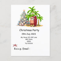 Christmas in July with SANTA CLAUS on the beach