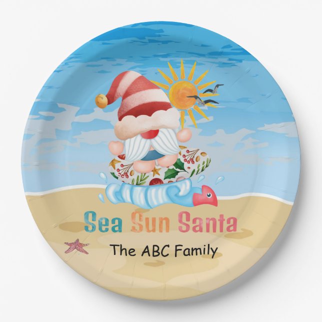 Christmas in July with SANTA CLAUS   Paper Plates (Front)