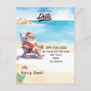 Christmas in July with SANTA CLAUS Save the date   Postcard