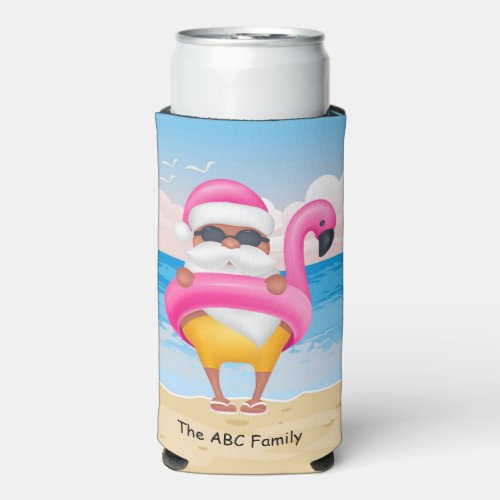 Christmas in July with SANTA CLAUS   Seltzer Can Cooler