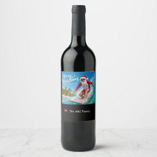 Christmas in July with SANTA CLAUS   Wine Label