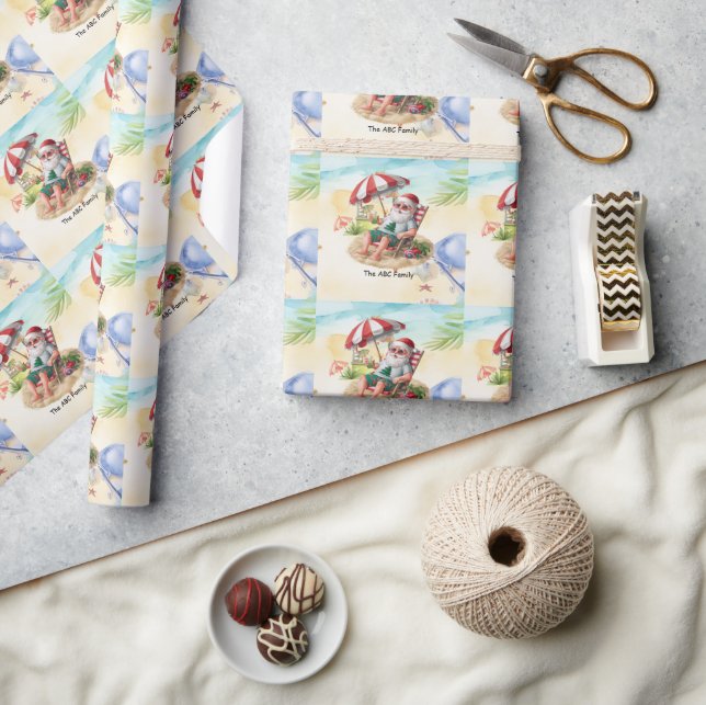 Christmas in July with SANTA CLAUS   Wrapping Paper (Crafts)