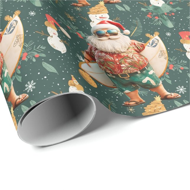 Christmas in July with SANTA CLAUS  Wrapping Paper (Roll Corner)