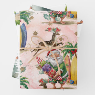 Christmas in July with SANTA CLAUS Wrapping Paper Sheets