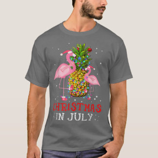 Christmas in JulyFunny Flamingo Pineapple Summer  T-Shirt