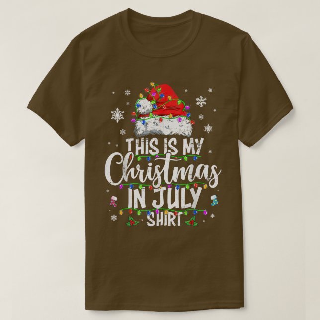 Christmas in JulySanta Hat Summer Beach Vacation X T-Shirt (Design Front)