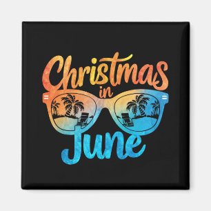 Christmas In June Sunglasses Funny Summer Vacation Magnet