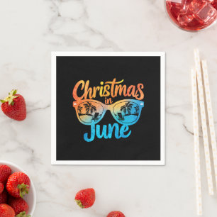 Christmas In June Sunglasses Funny Summer Vacation Napkins