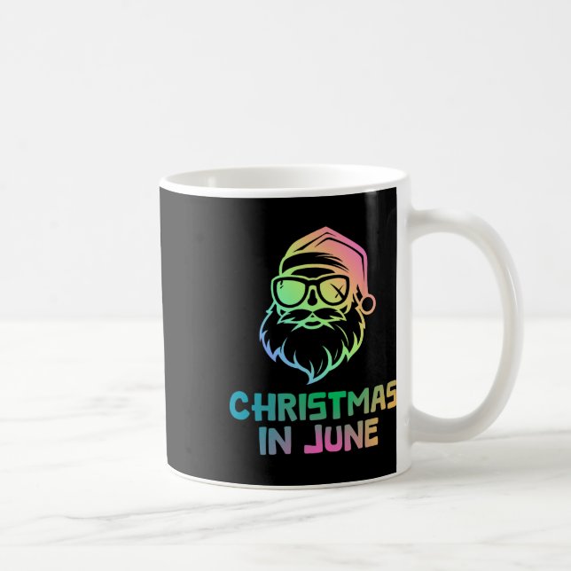 Christmas In June With Santa Funny Summer Holiday  Coffee Mug (Right)