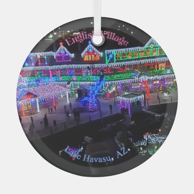 Christmas in Lake Havasu  Glass Ornament (Front)