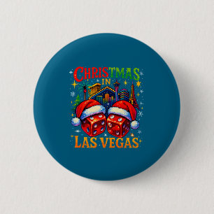 Christmas In Las Vegas Funny Holiday Design Long S Button