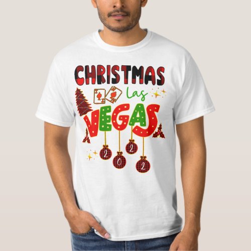 Christmas in Las Vegas Group Matching Typographic  T-Shirt
