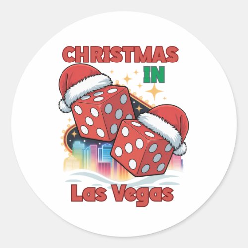 Christmas in Las Vegas Holiday Vibes Classic Round Sticker