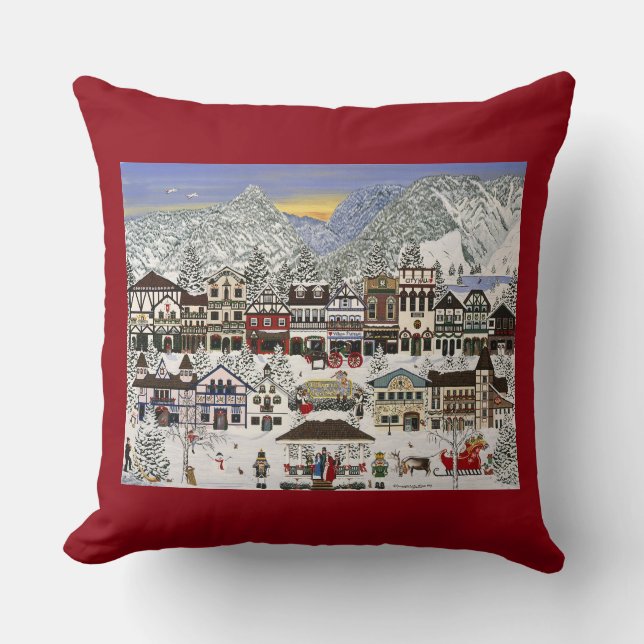 "Christmas" in Leavenworth, Washington Throw Pillow (Front)