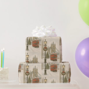 Christmas in London Gift for Traveler   Holiday Wrapping Paper