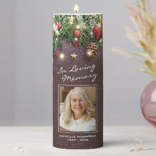 Christmas In Loving Memory Photo Pillar Candle