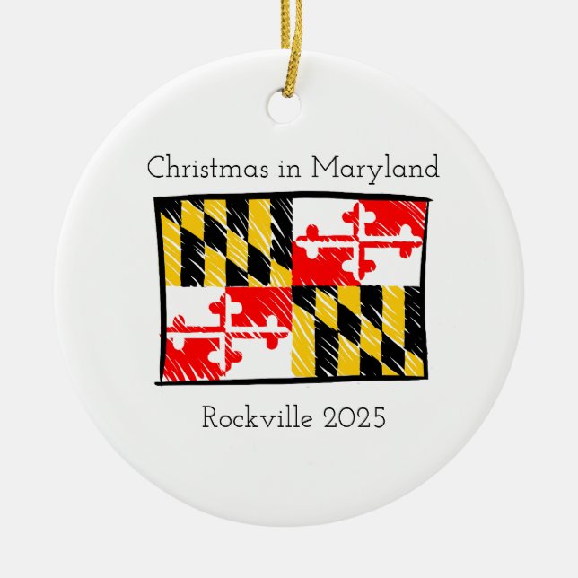 Christmas in Maryland Personalized Ornament (Front)
