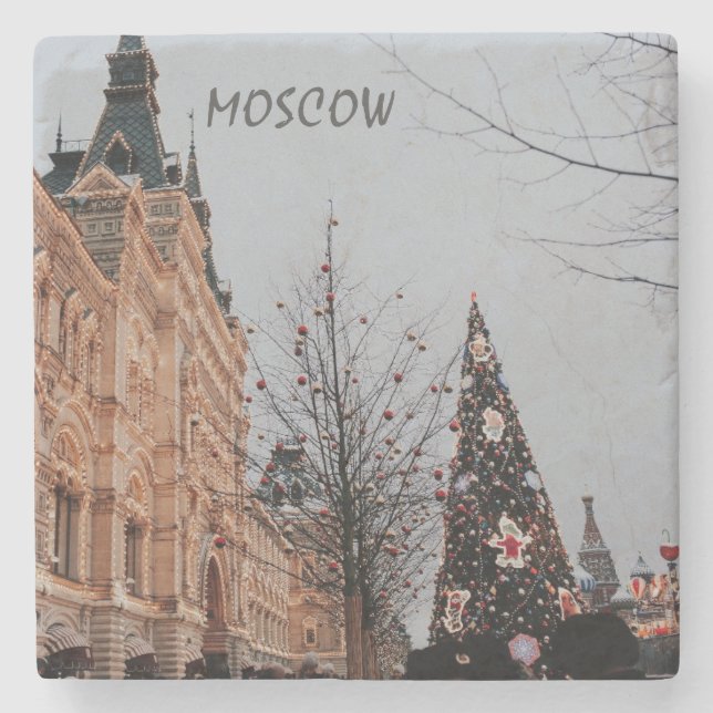 Christmas in Moscow       Stone Coaster (Front)