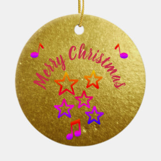 Christmas in Music Ceramic Ornament