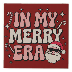 Christmas in My Merry Era Cute Groovy Xmas Faux Canvas Print