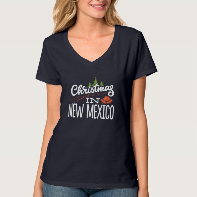 Christmas In New Mexico Matching Family Proud Stat T-Shirt (Front)