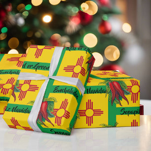 Christmas in New Mexico Smell The Enchiladas Chili Wrapping Paper
