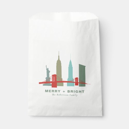 Christmas in New York Architecture Skyline Favor Bag