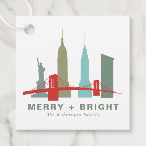 Christmas in New York Architecture Skyline Gift Favor Tags