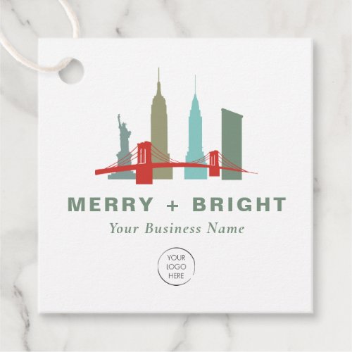 Christmas in New York Architecture Skyline Gift Favor Tags