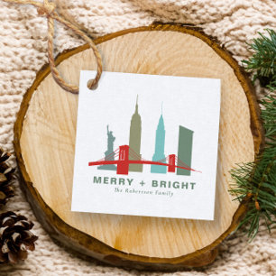 Christmas in New York, Architecture Skyline Gift Favor Tags