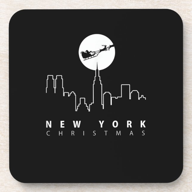 Christmas in New York City Beverage Coaster (Front)