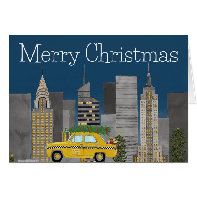 Christmas in New York City Customizable  Cards (Front Horizontal)