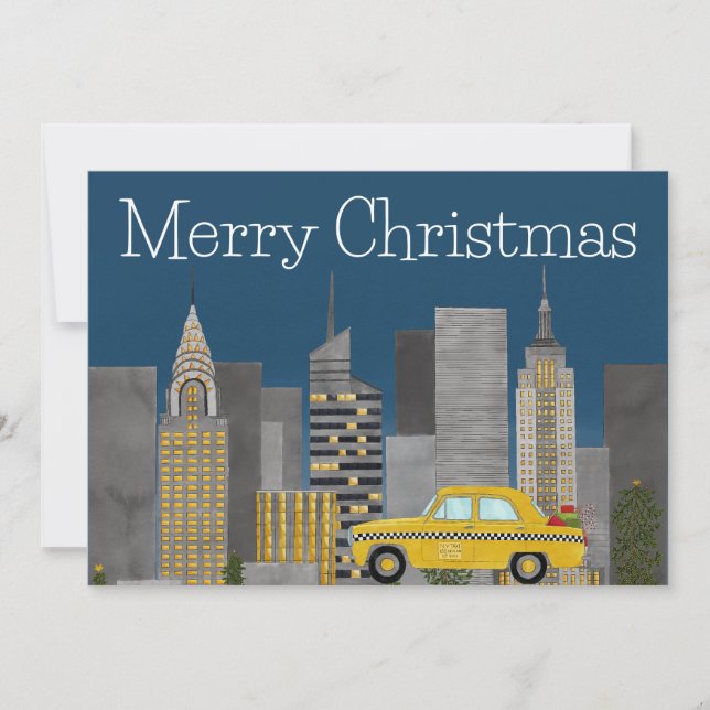 Christmas in New York City Customizable  Holiday Card (Front)