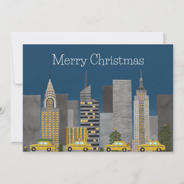 Christmas in New York City Customizable  Holiday Card (Front)