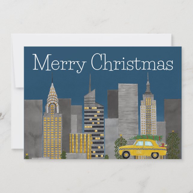 Christmas in New York City Customizable  Holiday Card (Front)