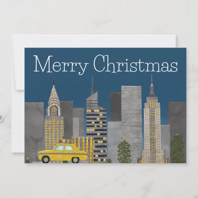 Christmas in New York City Customizable  Holiday Card (Front)