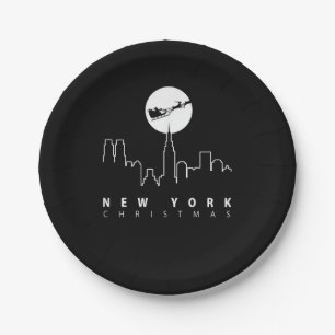 Christmas in New York City Paper Plates