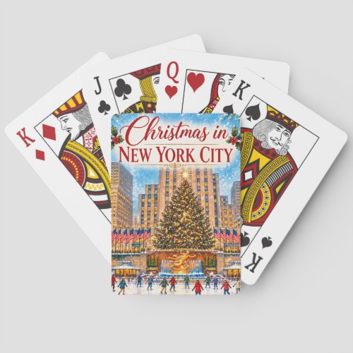 Christmas in New York City Vintage Holiday Poker Cards