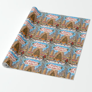 Christmas in New York City Vintage Holiday Wrapping Paper