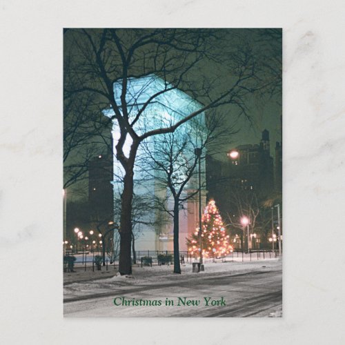 Christmas in New York discount on multiple cards Holiday Postcard