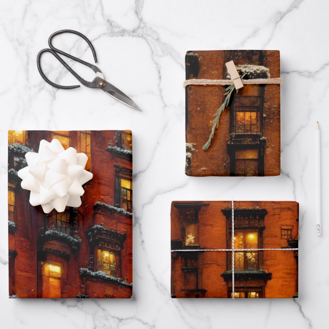 Christmas in New York Gift Paper Set (Front)
