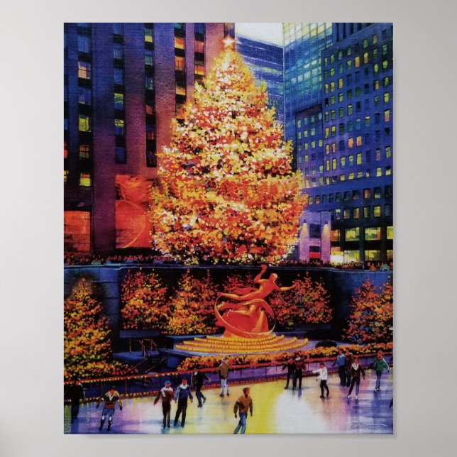 Christmas in New York,  Rockefeller Center Poster (Front)