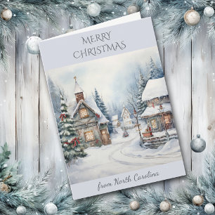 Christmas in North Carolina Winter Landscape Holiday Card