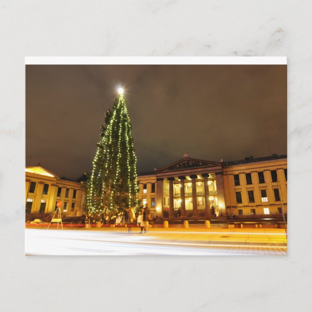 Christmas in Oslo, Norway Holiday Postcard (Front)