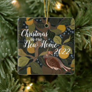 Christmas in our New Home Partridge Pear Tree Cer Ceramic Ornament