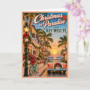 Christmas in Paradise Key West Florida Vintage Card
