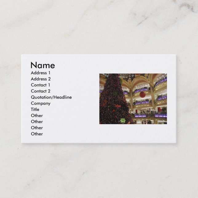 Christmas in Paris Business Card (Front)
