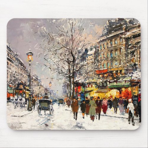 Christmas in Paris Christmas Gift  Mouse Pad