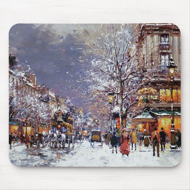 Christmas in Paris. Christmas Gift Mouse Pad (Front)