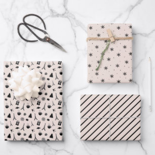 Christmas in Paris Coordinating Pattern Wrapping Paper Sheets